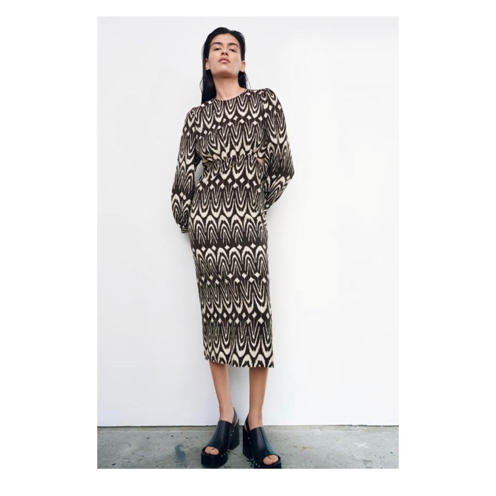 Zara Cut Out printed dress s